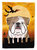 28 x 40 in. Polyester Halloween English Bulldog  Flag Canvas House Size 2-Sided Heavyweight - Orange