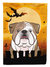 28 x 40 in. Polyester Halloween English Bulldog  Flag Canvas House Size 2-Sided Heavyweight - Orange