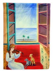 28 x 40 in. Polyester Italian Greyhounds and Violinist  Flag Canvas House Size 2-Sided Heavyweight