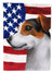 28 x 40 in. Polyester Jack Russell Terrier American Flag Flag Canvas House Size 2-Sided Heavyweight