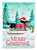 28 x 40 in. Polyester Merry Christmas Dachshund Flag Canvas House Size 2-Sided Heavyweight