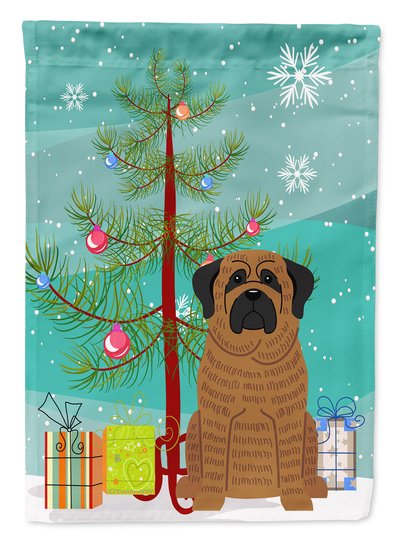 Caroline's Treasures 28 x 40 in. Polyester Merry Christmas Tree Mastiff Brindle Flag Canvas House Size 2-Sided Heavyweight product