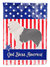 28 x 40 in. Polyester Old English Sheepdog American Flag Canvas House Size 2-Sided Heavyweight