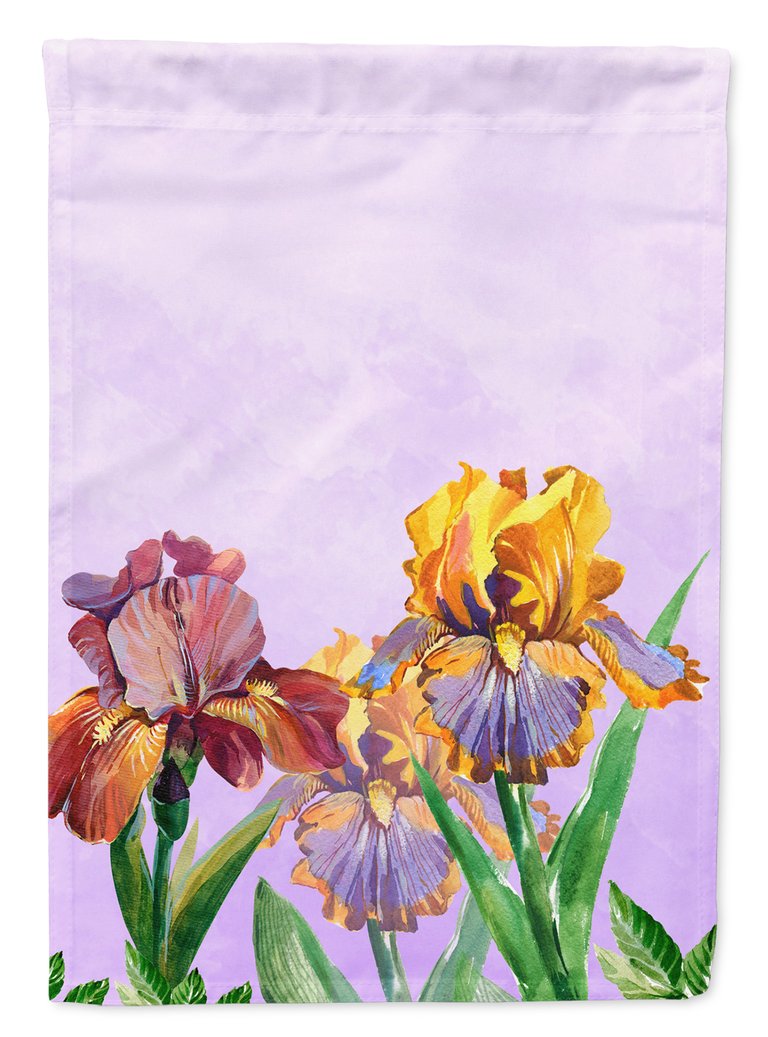 28 x 40 in. Polyester Purple and Yellow Iris Flag Canvas House Size 2-Sided Heavyweight