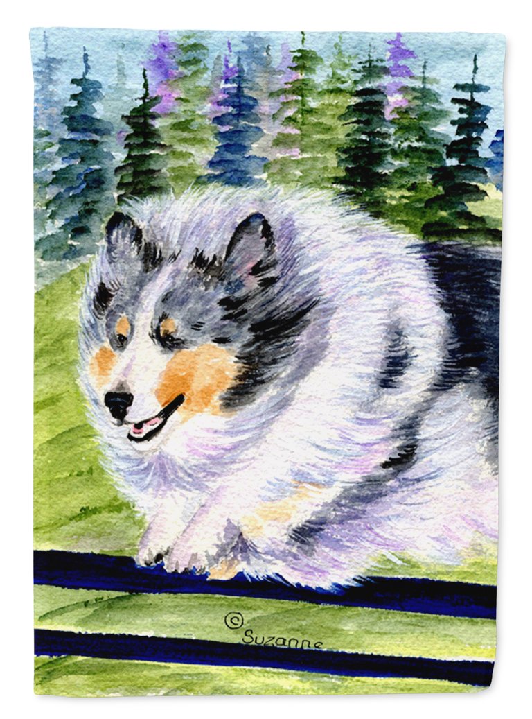 28 x 40 in. Polyester Sheltie Flag Canvas House Size 2-Sided Heavyweight