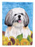 28 x 40 in. Polyester Shih Tzu in Summer Flowers Flag Canvas House Size 2-Sided Heavyweight