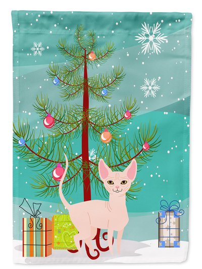 Caroline's Treasures 28 x 40 in. Polyester Sphynx Cat Merry Christmas Tree Flag Canvas House Size 2-Sided Heavyweight product