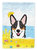 28 x 40 in. Polyester Tricolor Corgi Summer Beach Flag Canvas House Size 2-Sided Heavyweight