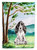 28 x 40 in. Polyester Under the Tree Black Parti Cocker Spaniel Flag Canvas House Size 2-Sided Heavyweight