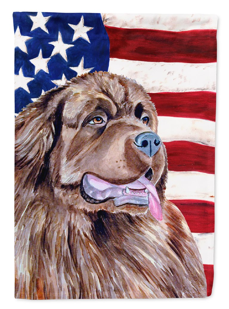 28 x 40 in. Polyester USA American Flag with Newfoundland Flag Canvas House Size 2-Sided Heavyweight