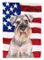 28 x 40 in. Polyester USA American Flag with Schnauzer Flag Canvas House Size 2-Sided Heavyweight