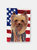 28 x 40 in. Polyester USA American Flag with Yorkie Flag Canvas House Size 2-Sided Heavyweight