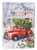 28 x 40 in. Polyester Vintage Farm Truck and Christmas Tree Flag Canvas House Size 2-Sided Heavyweight