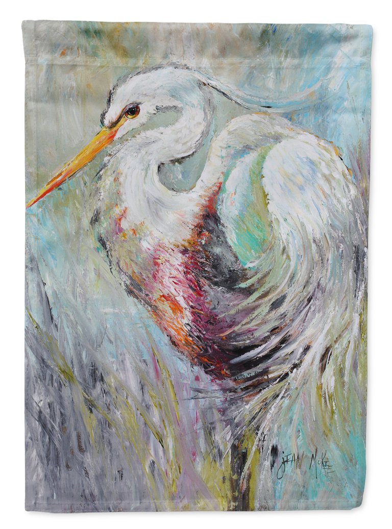 28 x 40 in. Polyester White Egret Flag Canvas House Size 2-Sided Heavyweight