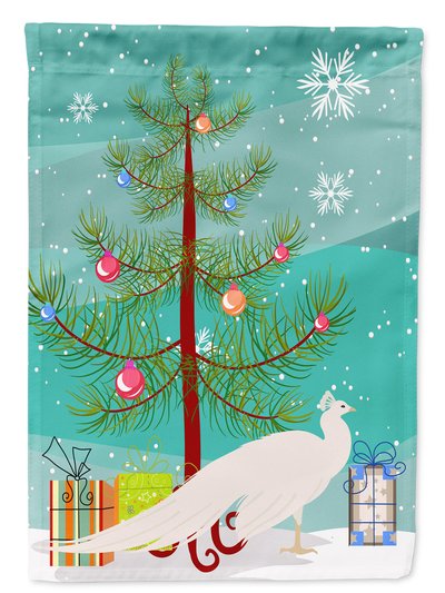 Caroline's Treasures 28 x 40 in. Polyester White Peacock Peafowl Christmas Flag Canvas House Size 2-Sided Heavyweight product