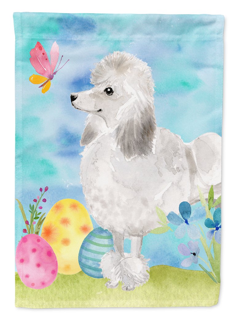 28 x 40 in. Polyester White Standard Poodle Easter Flag Canvas House Size 2-Sided Heavyweight