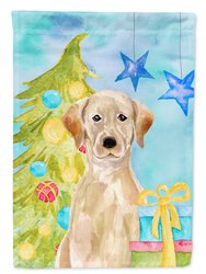 28 x 40 in. Polyester Yellow Labrador Christmas Flag Canvas House Size 2-Sided Heavyweight