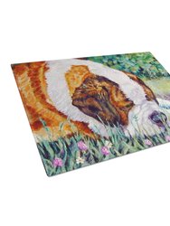 7445LCB Saint Bernard Naptime Glass Cutting Board - Large