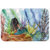 8974LCB Black Haired Mermaid Water Fantasy Glass Cutting Board - Large