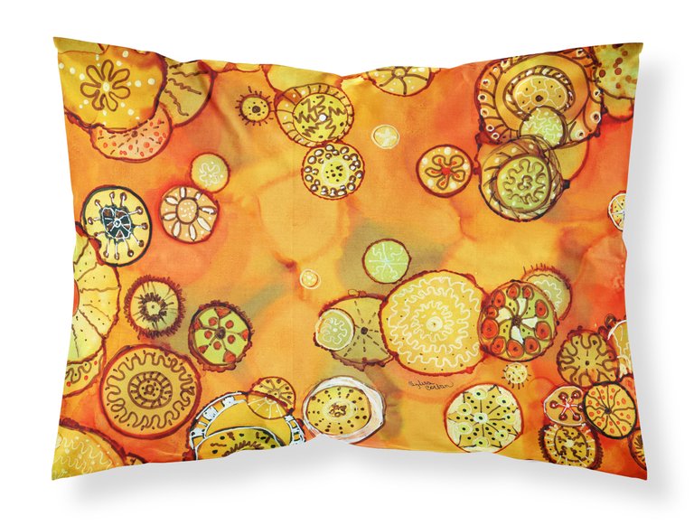 Abstract Flowers in Oranges and Yellows Fabric Standard Pillowcase