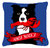 Ahoy Matey Nautical Border Collie Fabric Decorative Pillow