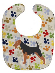 Airedale Terrier Pawprints Baby Bib