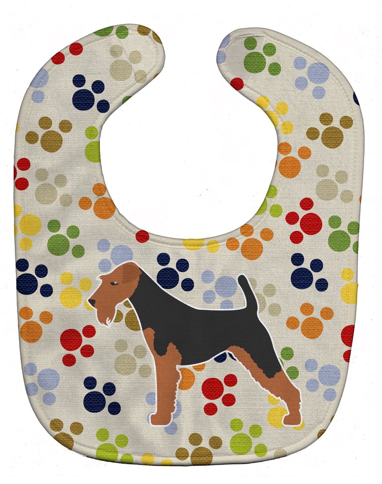 Airedale Terrier Pawprints Baby Bib