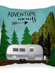 Airstream Camper Adventure Awaits Fabric Decorative Pillow