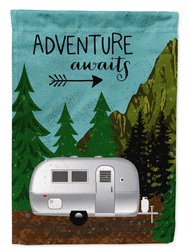 Airstream Camper Adventure Awaits Garden Flag 2-Sided 2-Ply