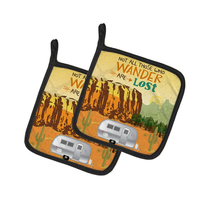 Airstream Camper Camping Wander Pair of Pot Holders