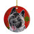 Akita Red Snowflakes Holiday Christmas Ceramic Ornament