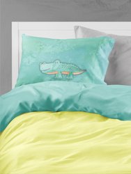 Alligator Watercolor Fabric Standard Pillowcase