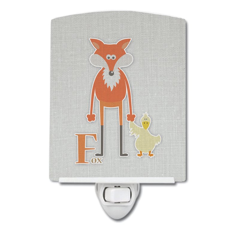 Alphabet F for Fox Ceramic Night Light