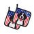 American Flag and Bernese Mountain Dog Pair of Pot Holders