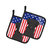 American Flag and Black Labrador Pair of Pot Holders