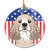 American Flag and Cocker Spaniel Ceramic Ornament