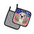 American Flag and Cocker Spaniel Pair of Pot Holders