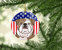 American Flag and English Bulldog  Ceramic Ornament