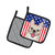 American Flag and French Bulldog Pair of Pot Holders