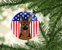American Flag and German Shepherd Ceramic Ornament