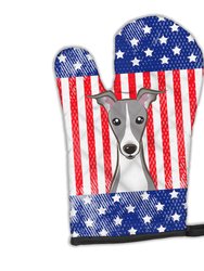 American Flag and Italian Greyhound Oven Mitt