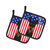 American Flag and Min Pin Pair of Pot Holders