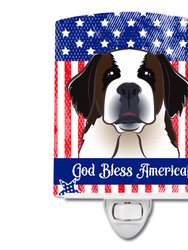 American Flag and Saint Bernard Ceramic Night Light