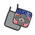 American Flag and Silver Gray Poodle Pair of Pot Holders