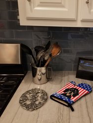 American Flag and Smooth Black and Tan Dachshund Oven Mitt