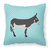 American Mammoth Jack Donkey Blue Check Fabric Decorative Pillow