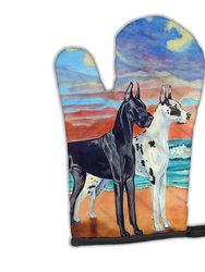 At sunset Great Dane Harlequin and Black Oven Mitt