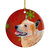 Australian Cattle Dog Red Green Snowflakes Christmas Ceramic Ornament