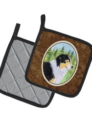 Australian Shepherd Pair of Pot Holders