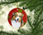 Australian Shepherd Red Green Snowflakes Christmas Ceramic Ornament